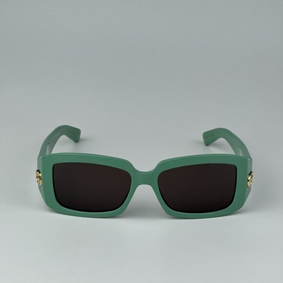 Gucci GG1403S 004 BRAND NEW Sunglasses Sage Green Gray Unisex Rectangle main image 9